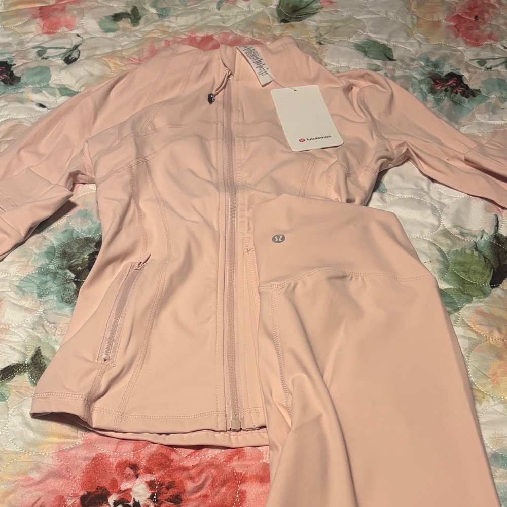 Lululemon Athletica Pink Jacket and Leggings Set
